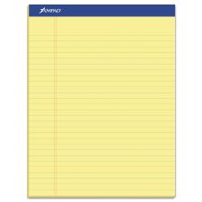 Ampad Recycled Writing Pads, Wide/Legal Rule, Politex Green Kelsu Headband, 50 Canary-Yellow 8.5 x 11.75 Sheets, Dozen