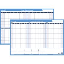 AT-A-GLANCE 30% Recycled Undated Erasable/Reversible Wall Planner, 90/120 Day, 36" x 24", Black/Blue, PM-239-28