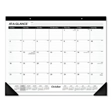AT-A-GLANCE Academic Year Ruled Desk Pad, 21.75 x 17, White Sheets, Black Binding, Black Corners, 16-Month: Sept 2025 to Dec 2026
