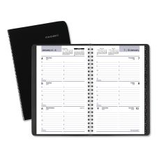 AT-A-GLANCE DayMinder Block Format Weekly Appointment Book, Tabbed Telephone/Add Section, 8.5 x 5.5, Black, 12-Month (Jan to Dec): 2026