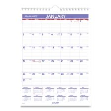 AT-A-GLANCE Monthly Wall Calendar with Ruled Daily Blocks, 8 x 11, White Sheets, 12-Month (Jan to Dec): 2026