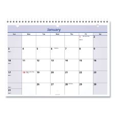 AT-A-GLANCE QuickNotes Desk/Wall Calendar, 3-Hole Punched, 11 x 8, White/Blue/Yellow Sheets, 12-Month (Jan to Dec): 2026