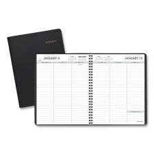 AT-A-GLANCE Weekly Planner Ruled for Open Scheduling, 8.75 x 6.75, Black Cover, 12-Month (Jan to Dec): 2026