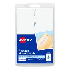Avery Postage Meter Labels For Personal Post Office E700, 5289, 1 3/16" x 6", White, Pack Of 60