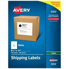 Avery Shipping Labels for Copiers, 8-1/2" x 11" , 100 Labels (5353)