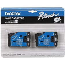 Brother TCM-OZ Black-On-Clear Matte Tapes, 0.38" x 25', Pack Of 2