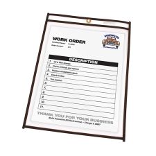 C-Line Stitched Vinyl Shop Ticket Holders, 11" x 14", Clear, Box Of 25