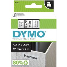 DYMO D1 45013 Black-On-White Tape, 0.5" x 23'