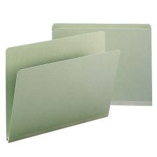 Smead Pressboard Top-Tab Folders, Straight Cut, 11 3/4" x 9 1/2", Gray/Green, Pack Of 25