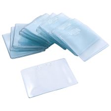 Baumgartens Badge Holders With Clips, 3" x 4", Clear