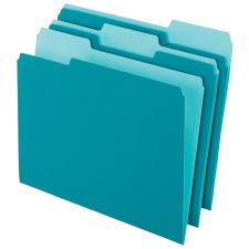 Pendaflex 2-Tone Color Folders, 1/3 Cut, Letter Size, Teal, Pack Of 100