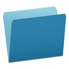 Pendaflex Colored File Folders, Straight Tabs, Letter Size, Blue/Light Blue, 100/Box