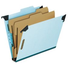 Pendaflex Hanging Classification Folders with Dividers, Letter Size, 2 Dividers, 2/5-Cut Exterior Tabs, Blue