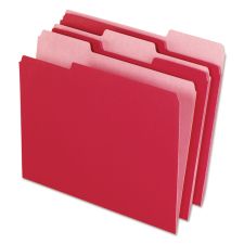 Pendaflex Interior File Folders, 1/3-Cut Tabs: Assorted, Letter Size, Red, 100/Box