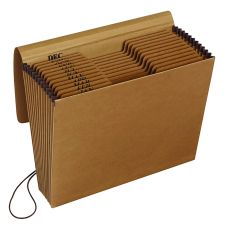 Pendaflex Kraft Indexed Expanding File, 12 Sections, Elastic Cord Closure, 1/12-Cut Tabs, Letter Size, Brown