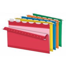 Pendaflex Ready-Tab Colored Reinforced Hanging Folders, Legal Size, 1/6-Cut Tabs, Assorted Colors, 25/Box