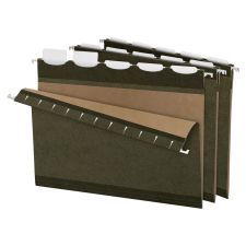 Pendaflex Ready-Tab Reinforced Hanging Folders, With Lift Tab Technology, 1/5 Cut, Letter Size, Standard Green, Pack Of 25