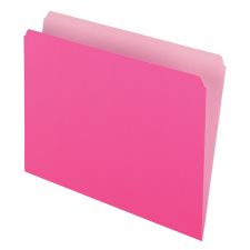 Pendaflex Straight-Cut Color File Folders, Letter Size, Pink, Box Of 100