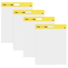 Post-it Super Sticky Easy Pads, 20 in x 23 in, 4 Pads, 20 Sheets/Pad, Great for Virtual Teachers and Students, Yellow