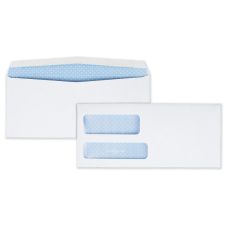 Quality Park #9 Double-Window Envelopes, Left Windows (Top/Bottom), Gummed Seal, White, Box Of 500
