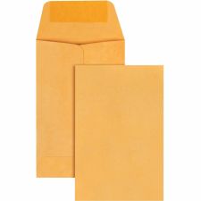 Quality Park Kraft Coin Envelopes - Coin - #1 - 2 1/4" Width x 3 1/2" Length - 20 lb - Gummed - 500 / Box - Brown Kraft