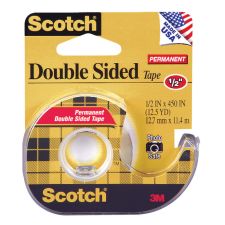 Scotch 137 Photo-Safe Double-Sided Tape In Dispenser, 1/2" x 450", Clear