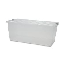 Iris Storage Boxes With Lift-Off Lids, 33 1/2" x 17 3/16" x 13", Clear, Case Of 4