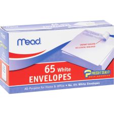 Mead No. 6-3/4 All-purpose White Envelopes - Business - #6 3/4 - 3 5/8" Width x 6 1/2" Length Diameter - Self-sealing - White - 65 / Box
