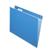 Oxford Color 1/5-Cut Hanging Folders, Letter Size, Blue, Box Of 25