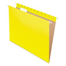 Pendaflex Colored Hanging Folders, Letter Size, 1/5-Cut Tabs, Yellow, 25/Box