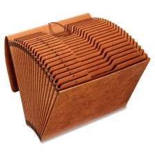 Pendaflex Heavy-Duty Expanding File with Reinforced Flap, 21 Sections, Elastic Cord Closure, 1/3-Cut Tabs, Letter Size, Redrope