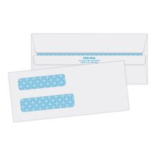 Quality Park #8 5/8 Redi-Seal Double-Window Security Envelopes, Left Windows (Top/Bottom), Self-Seal, White, Box Of 500