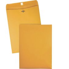 Quality Park 9 1/2" x 12 1/2" Manila Envelopes, 28 Lb, Gummed Closure Kraft Brown, Box Of 100