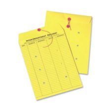 Quality Park Interdepartment Envelopes, 10" x 13", Button & String Closure, Yellow, Box Of 100