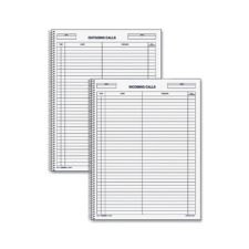 Rediform Incoming/Outgoing Call Register Book, 100 Sheets, 8 1/2" x 11"