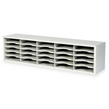 Safco E-Z Sort Steel Mail Sorter Module, 25 Compartments, 57.5 x 13 x 14.25, Light Gray