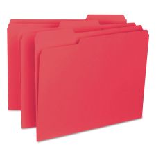 Smead Interior File Folders, 1/3-Cut Tabs: Assorted, Letter Size, 0.75" Expansion, Red, 100/Box