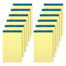 TOPS Double Docket Writing Pads, 8 1/2" x 14", Legal Ruled, 50 Sheets, Canary, Pack Of 12 Pads