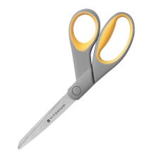 Westcott Titanium Bonded Scissors, 8", Bent, Gray/Yellow