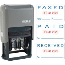 Xstamper Self-Inking Paid/Faxed/Received Dater - Message/Date Stamp - "PAID, FAXED, RECEIVED" - 0.93" Impressionx 1.75" Impression - 40330