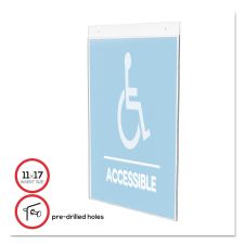 deflecto Classic Image Single-Sided Wall Sign Holder, Plastic, 11 x 17 Insert, Clear