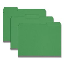 Smead 1/3-Cut Color Pressboard Tab Folders, Letter Size, 50% Recycled, Green, Box Of 25