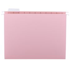 Smead 1/5-Cut Color Hanging Folders, Letter Size, Pink, Box Of 25