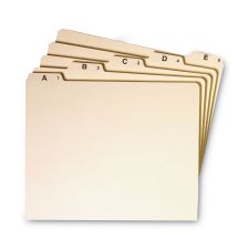 Smead Alphabetic Top Tab Indexed File Guide Set, 1/5-Cut Top Tab, A to Z, 8.5 x 11, Manila, 25/Set