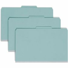 Smead Classification Folders, With SafeSHIELD Coated Fasteners, 1 Divider, 2" Expansion, Legal Size, 50% Recycled, Blue, Box Of 10