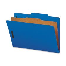 Smead Classification Folders, With SafeSHIELD Coated Fasteners, 1 Divider, 2" Expansion, Legal Size, 50% Recycled, Dark Blue, Box Of 10