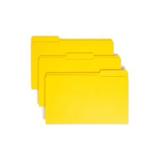Smead Color File Folders, With Reinforced Tabs, Legal Size, 1/3 Cut, Yellow, Box Of 100