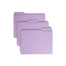 Smead Color File Folders, With Reinforced Tabs, Letter Size, 1/3 Cut, Lavender, Box Of 100
