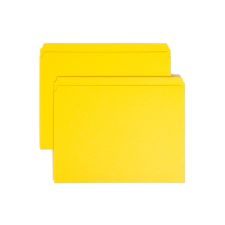 Smead Color File Folders, With Reinforced Tabs, Letter Size, Straight Cut, Yellow, Box Of 100