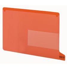 Smead Durable Poly End-Tab Out Guides, Bottom Position Tab, Letter Size, Red, Pack Of 25